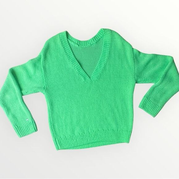 Neon Green V-Neck Sweater – Victoria’s Secret PINK Med - Picture 6 of 11